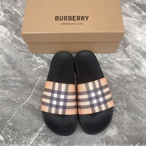 fake burberry sandals|burberry slippers for men.